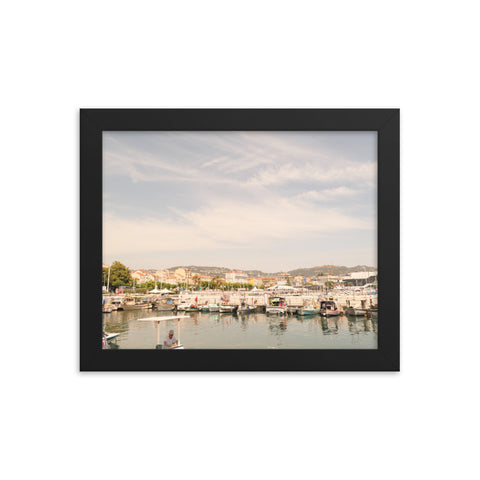 "Cannes Boat Porn (landscape)" Framed Print