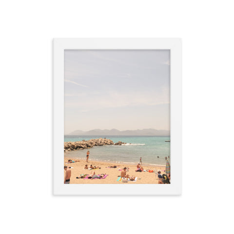 "Cannes Shoreline (portrait)" Framed Print