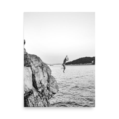 "The Buza Jump Croatia" BW Poster Print