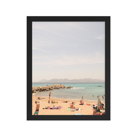 "Cannes Shoreline (portrait)" Framed Print