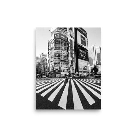 "Shibuya Intersection" BW Poster Print